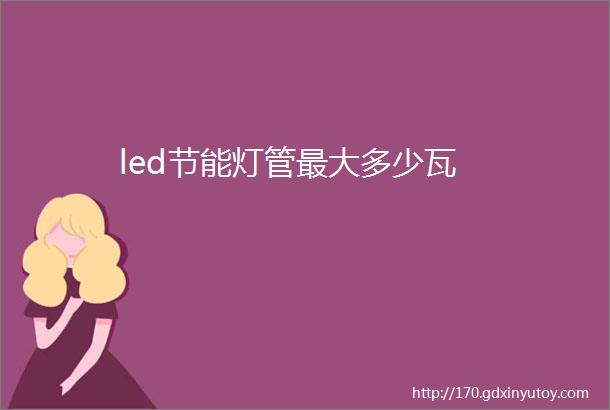 led节能灯管最大多少瓦